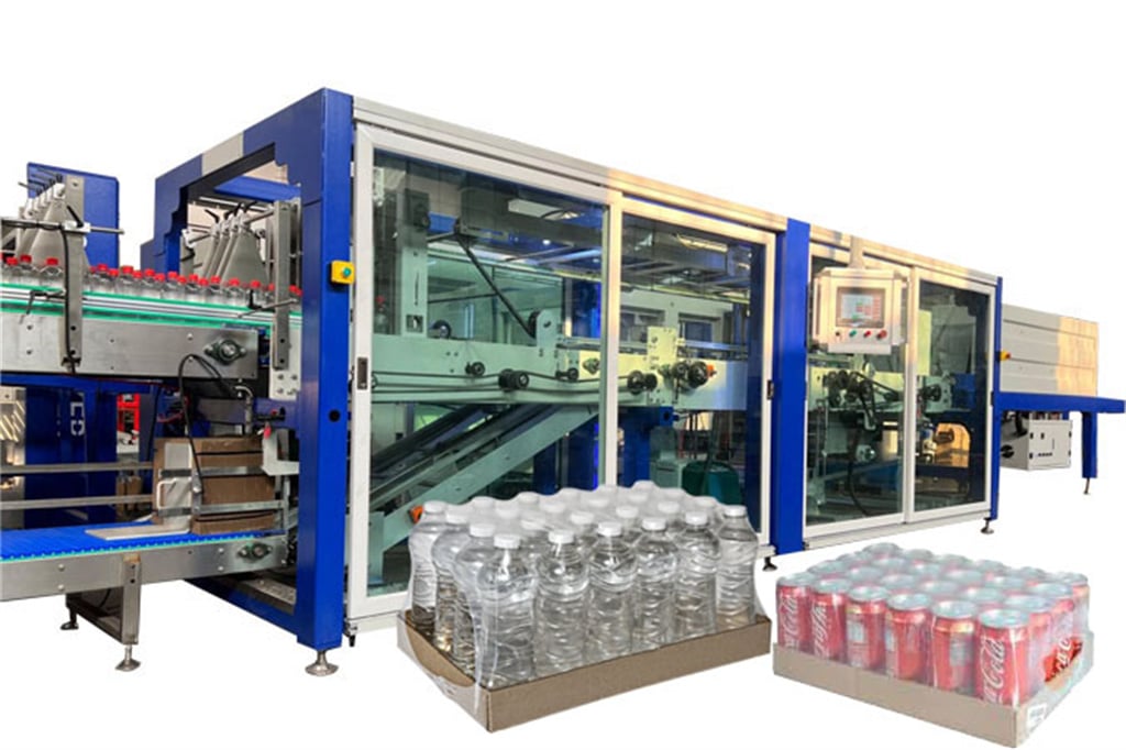 Combined half tray cardboard shrink wrap packaging machine
