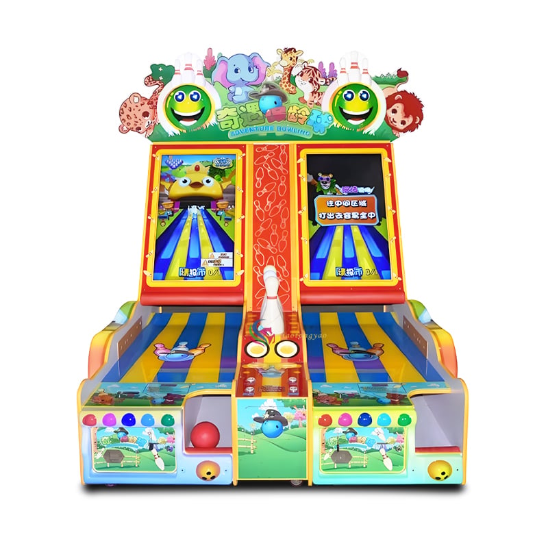 Coin operated arcade bowling game machine, two player arcade bowling simulator