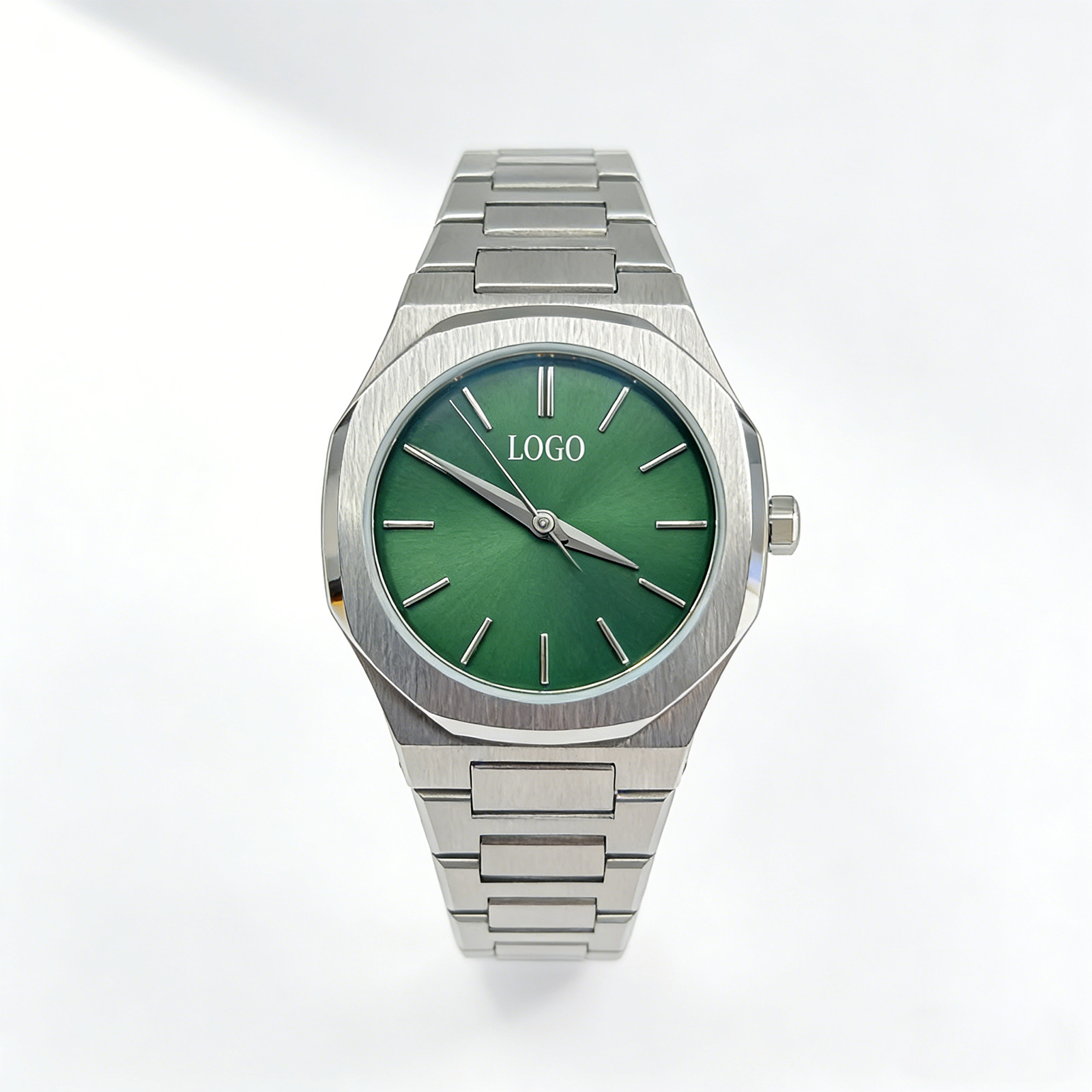 sz-g Custom-made Stainless Steel Quartz Ladies' Watch with Green Dial