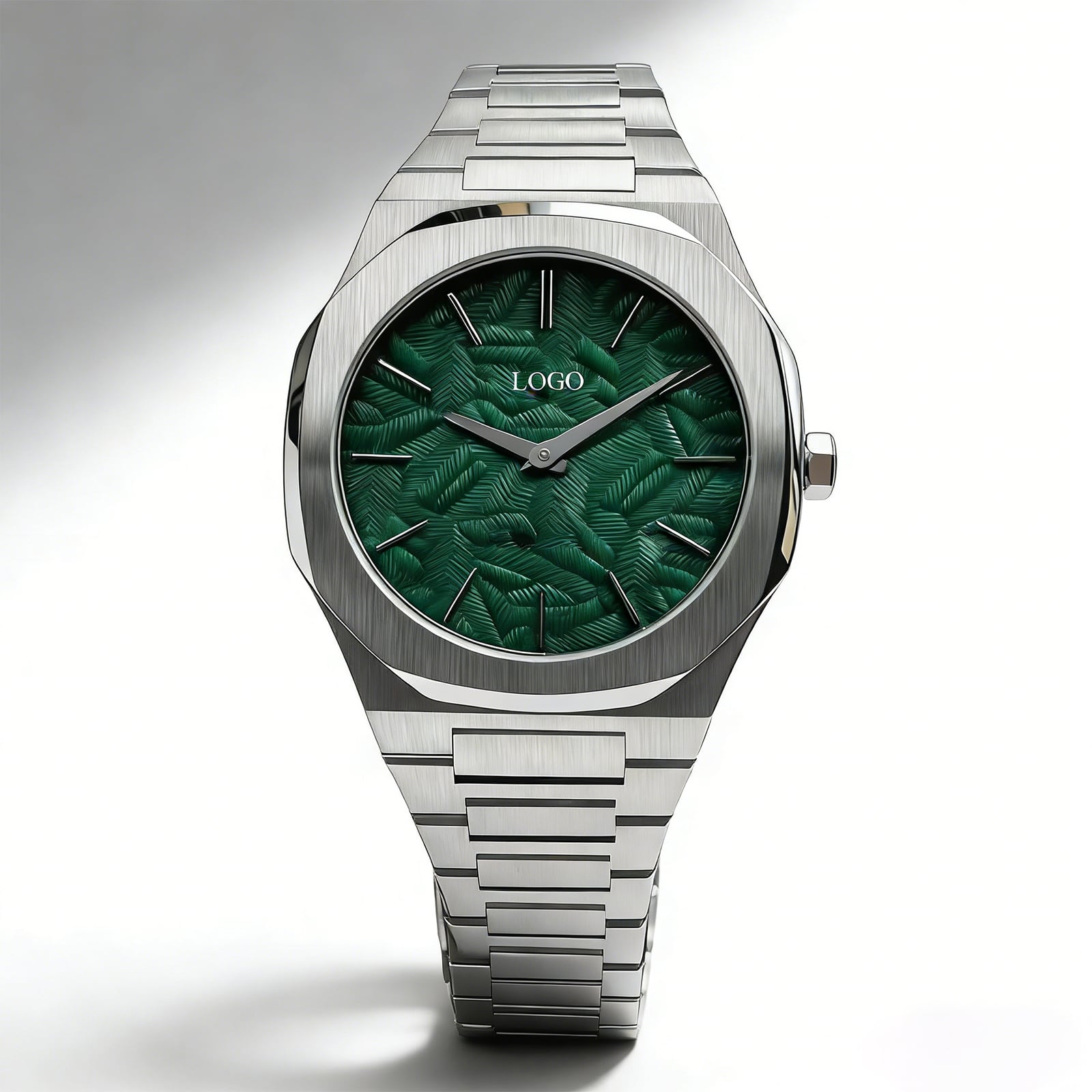 sz-g Green Palm Texture Dial Octagonal Watch High Transmittance Tempered Glass Quartz Bulk Order