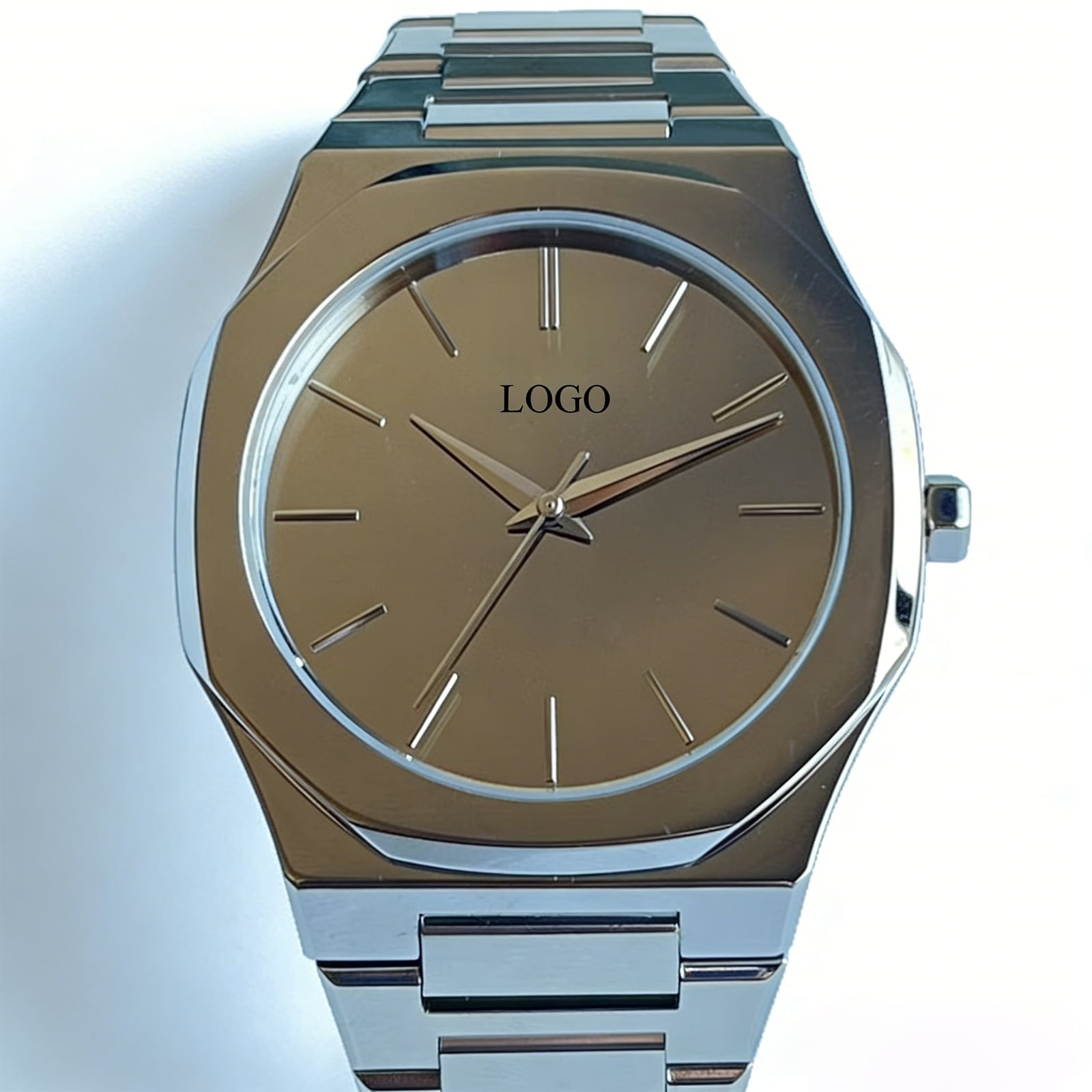 sz-j Octagonal Watch Minimalist Dial Mineral Crystal Quartz for Brand OEM Custom