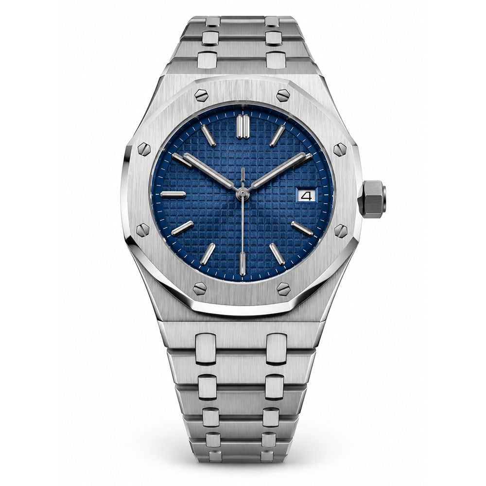 yw-b Elegant Blue Dial Watch - Stainless Steel Business Casual Watch