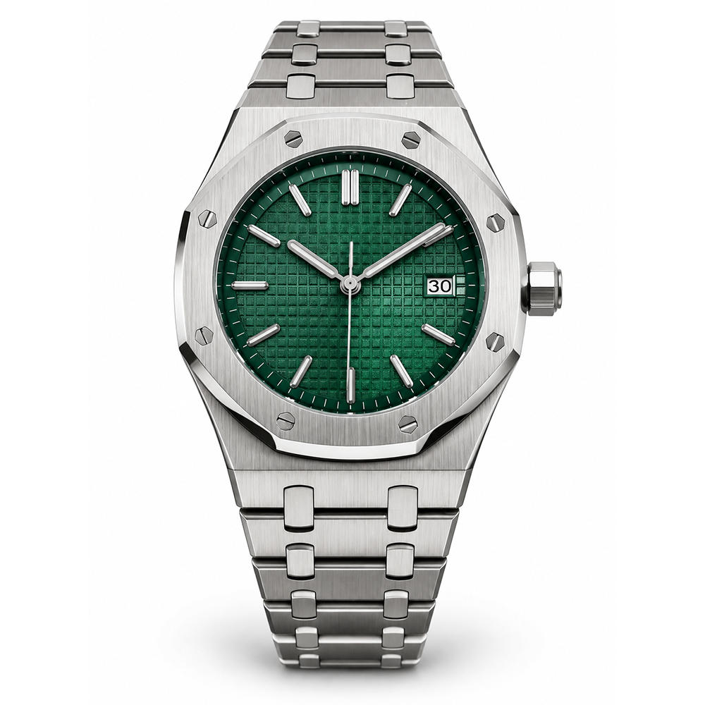 ab-g Green Dial Octagonal Watch Date Display for Brand OEM Orders