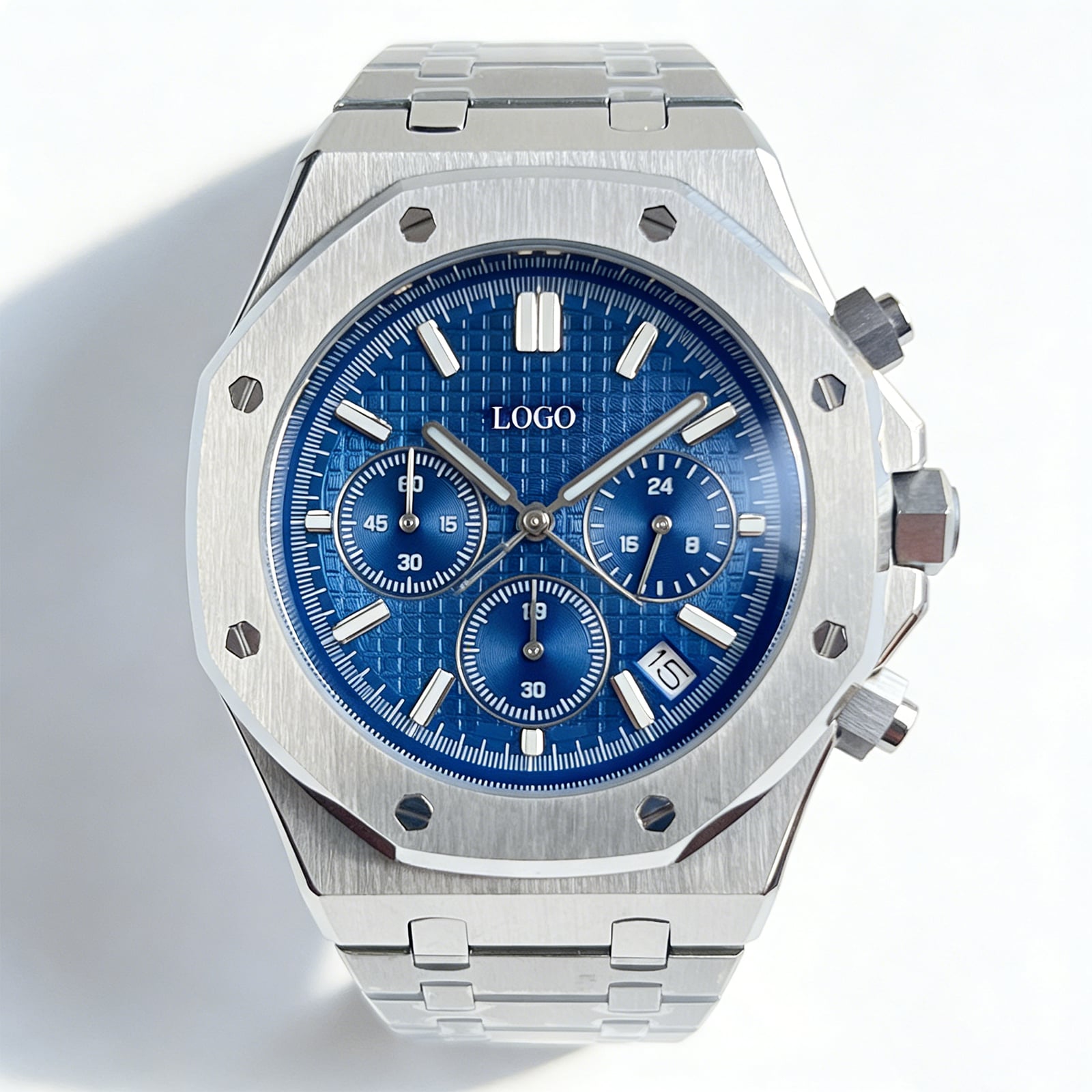 lz-b Modern Blue Chronograph Watch - Stainless Steel Luxury Wristwatch
