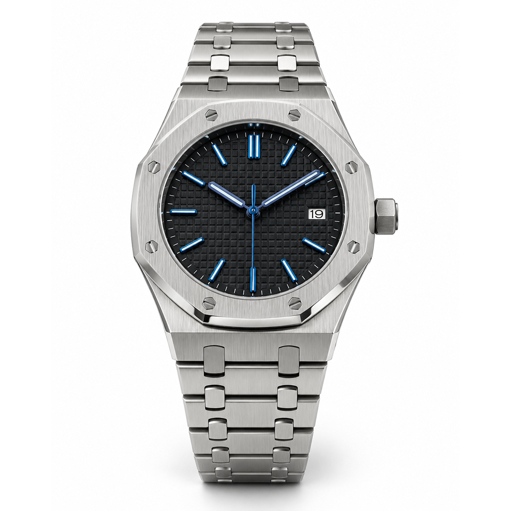 ab-b Factory Direct Octagonal Black Dial Men's Stainless Steel Quartz Watch Wholesale