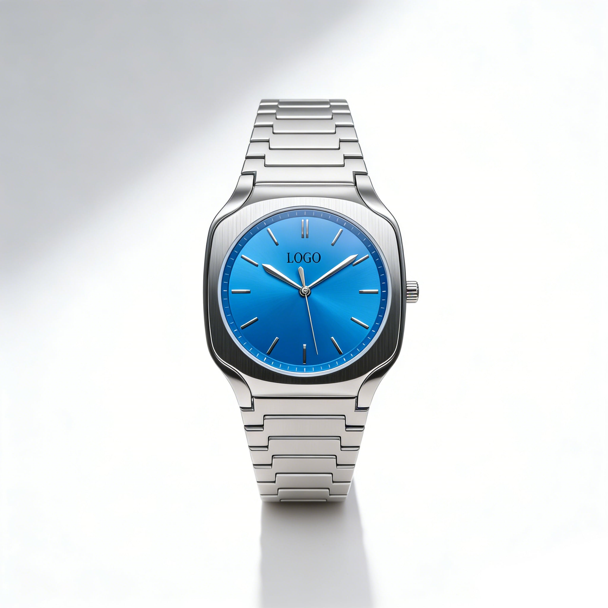 yx-bl Elegant Moon Phase Watch - Stainless Steel Blue Dial Automatic