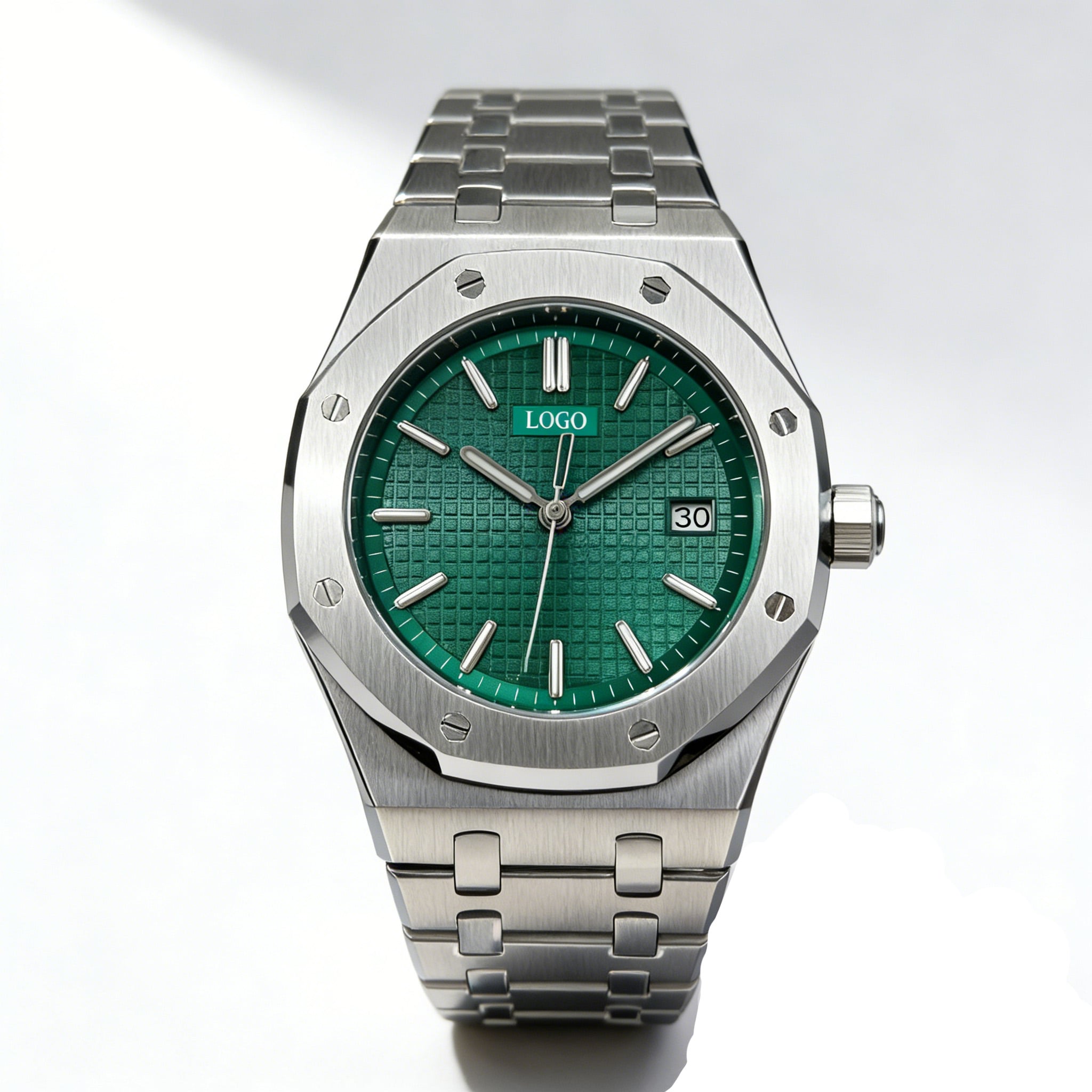 ab-g Green Dial Octagonal Watch Date Display for Brand OEM Orders