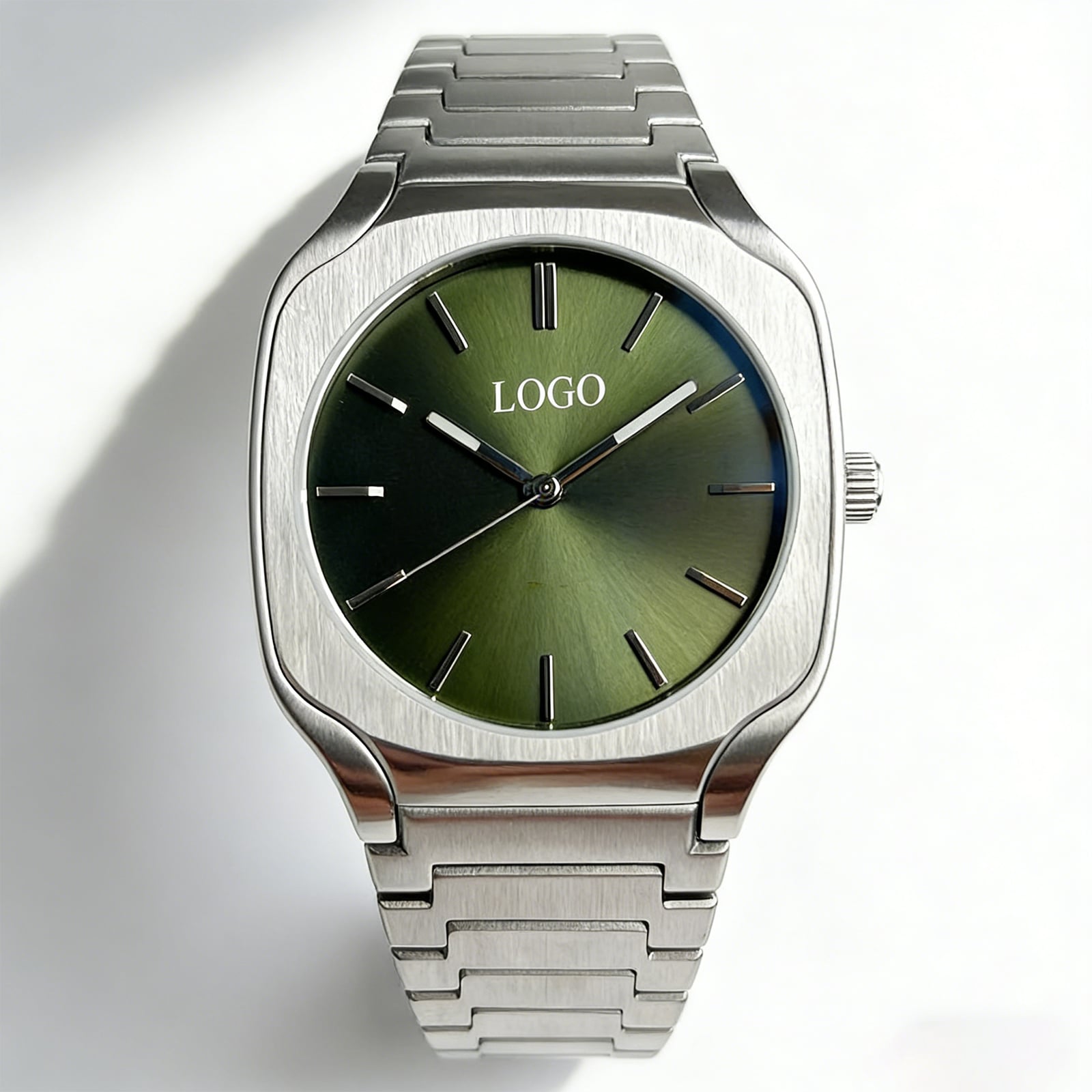 sz-g Sleek Square Watch Forest Green Sun Ray Dial Scratch Proof Glass Japanese Movement Brand Collaboration