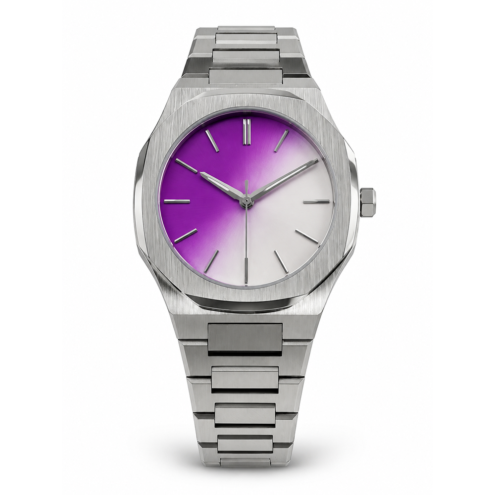 sz-p Stylish Purple Ombre Watch for women - Stainless Steel Waterproof Quartz Watch