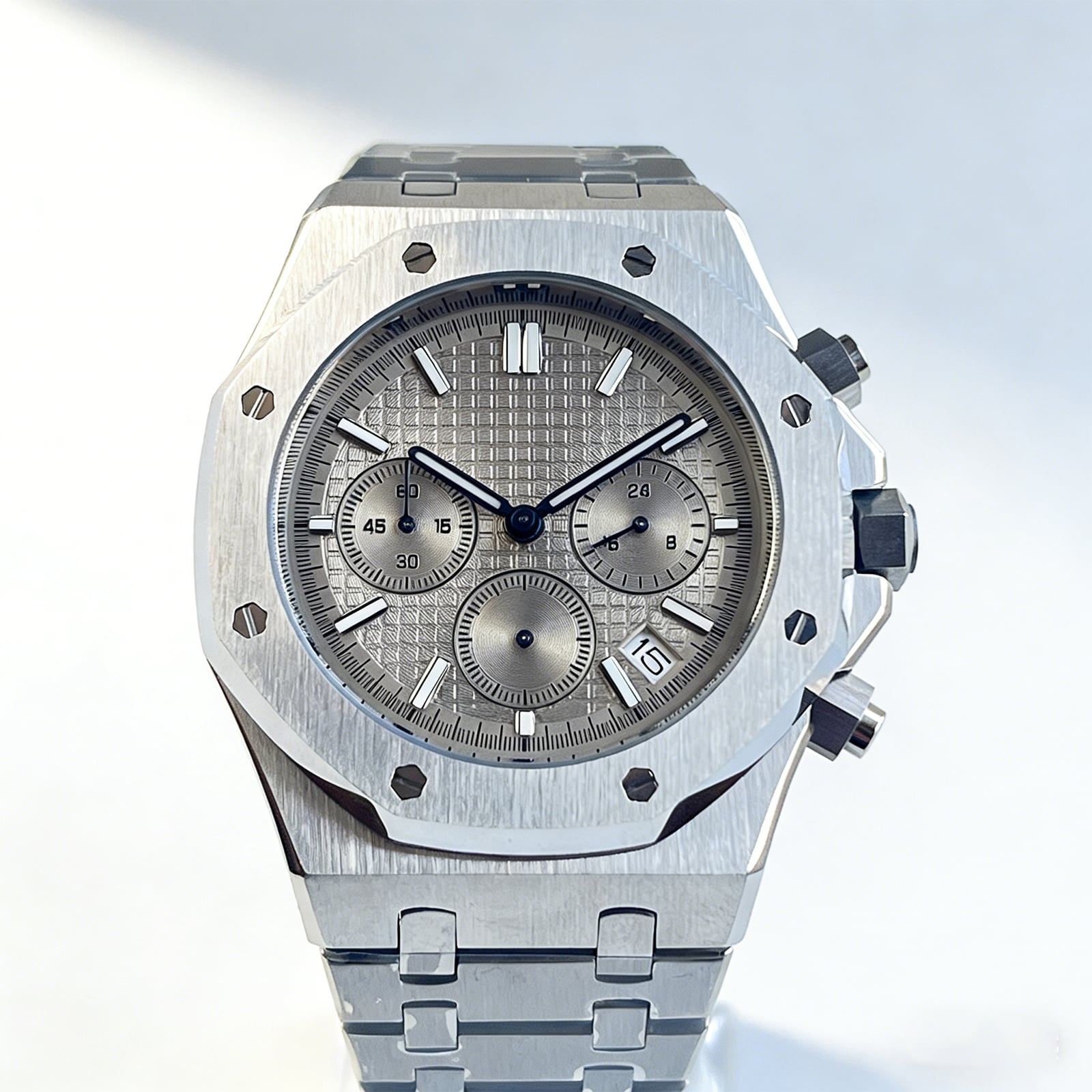 lz-h Waterproof Silver Chronograph Watch - Stainless Steel Business Watch