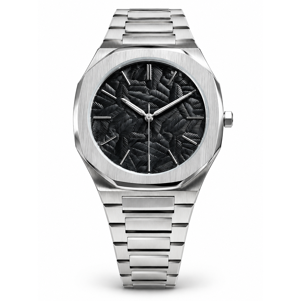 sz-b Octagonal Watch Crystal Mirror Face Steel Strap Quartz for Brand OEM