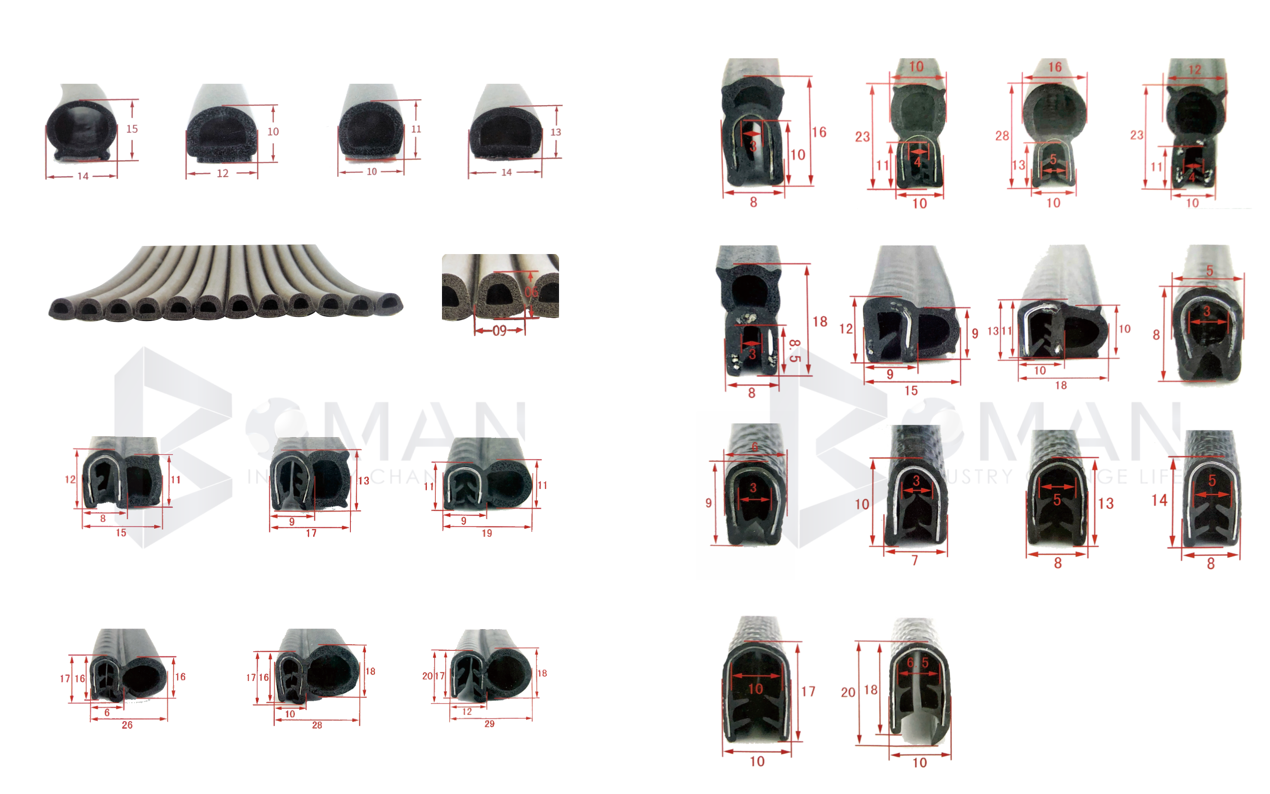 Table of Size and Tolerance of Rubber Sheet