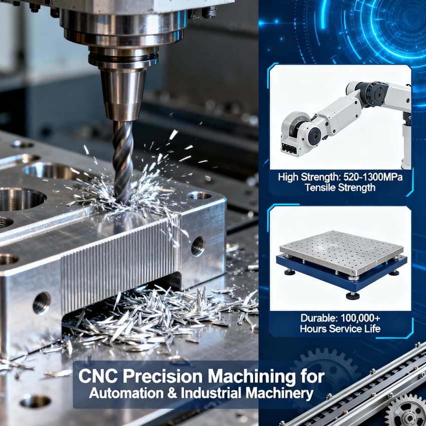 Pemesinan presisi CNC bagian struktural stainless steel - kekuatan dan daya tahan tinggi, cocok untuk peralatan otomasi dan mesin industri.