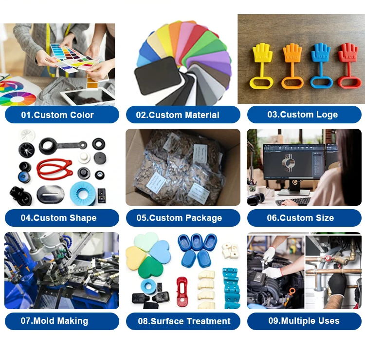 Custom-made high-temperature molded rubber parts for industrial applications details