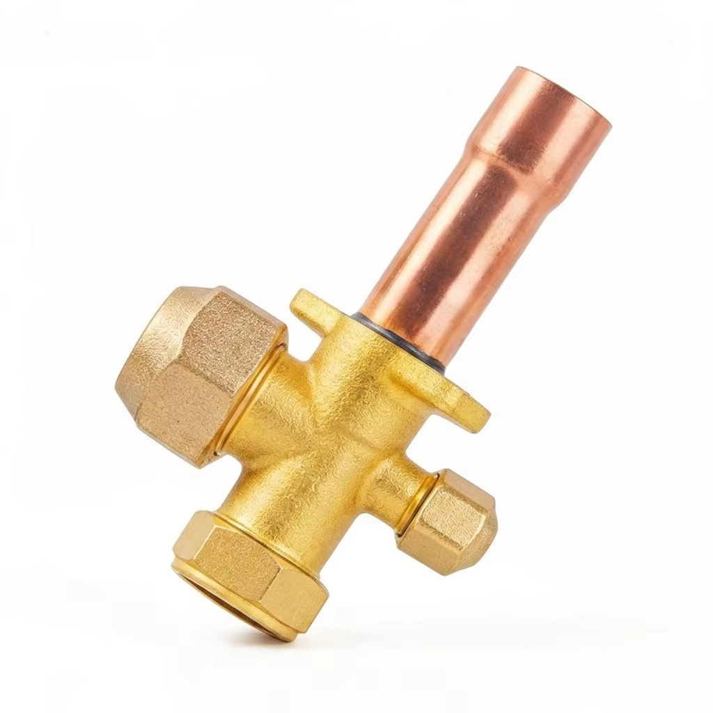 Brass AC Service Valve Pair | Suction & Liquid Line | R410A/R32 Compatible | Flare Connection — Outdoor Unit Shut-Off Valves