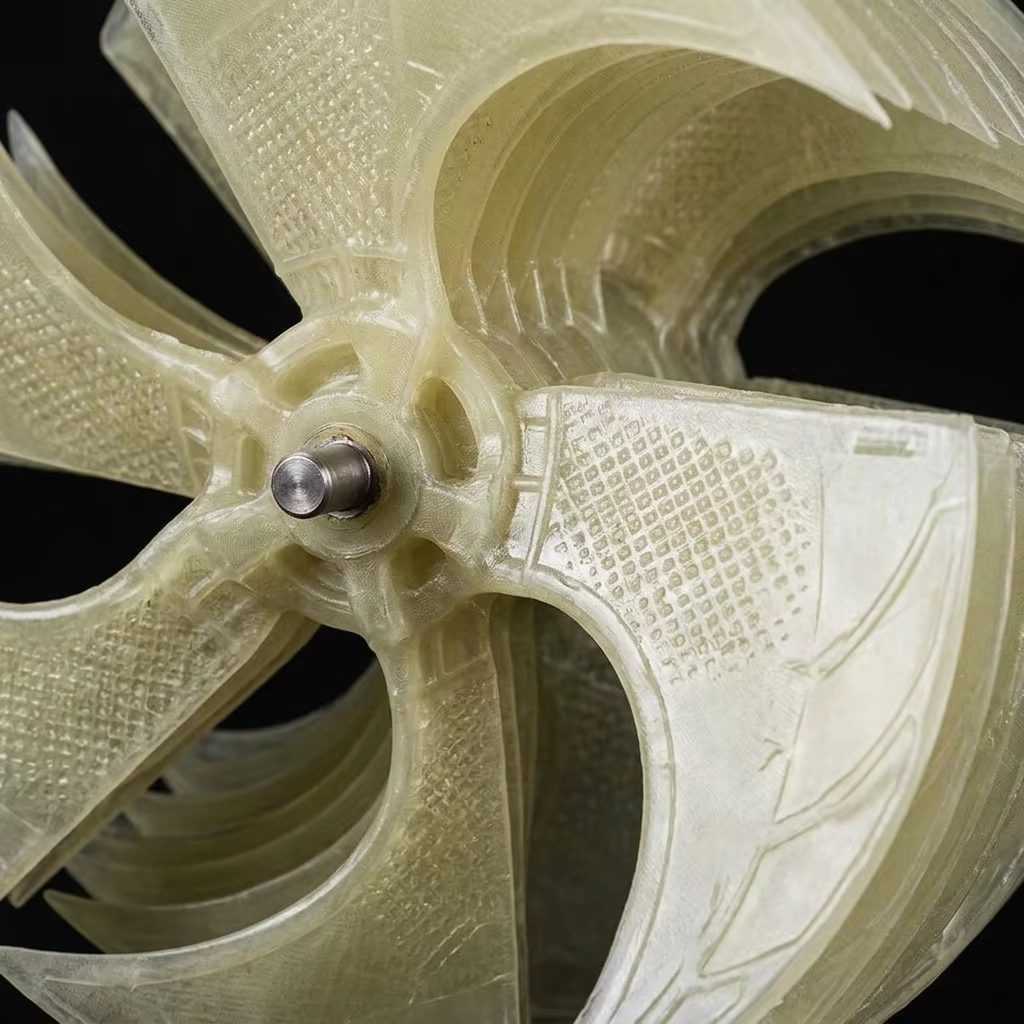 High-Efficiency Three-Blade Axial Fan Impeller — Fiberglass-Reinforced Composite, 600mm to 1000mm Diameter Range
