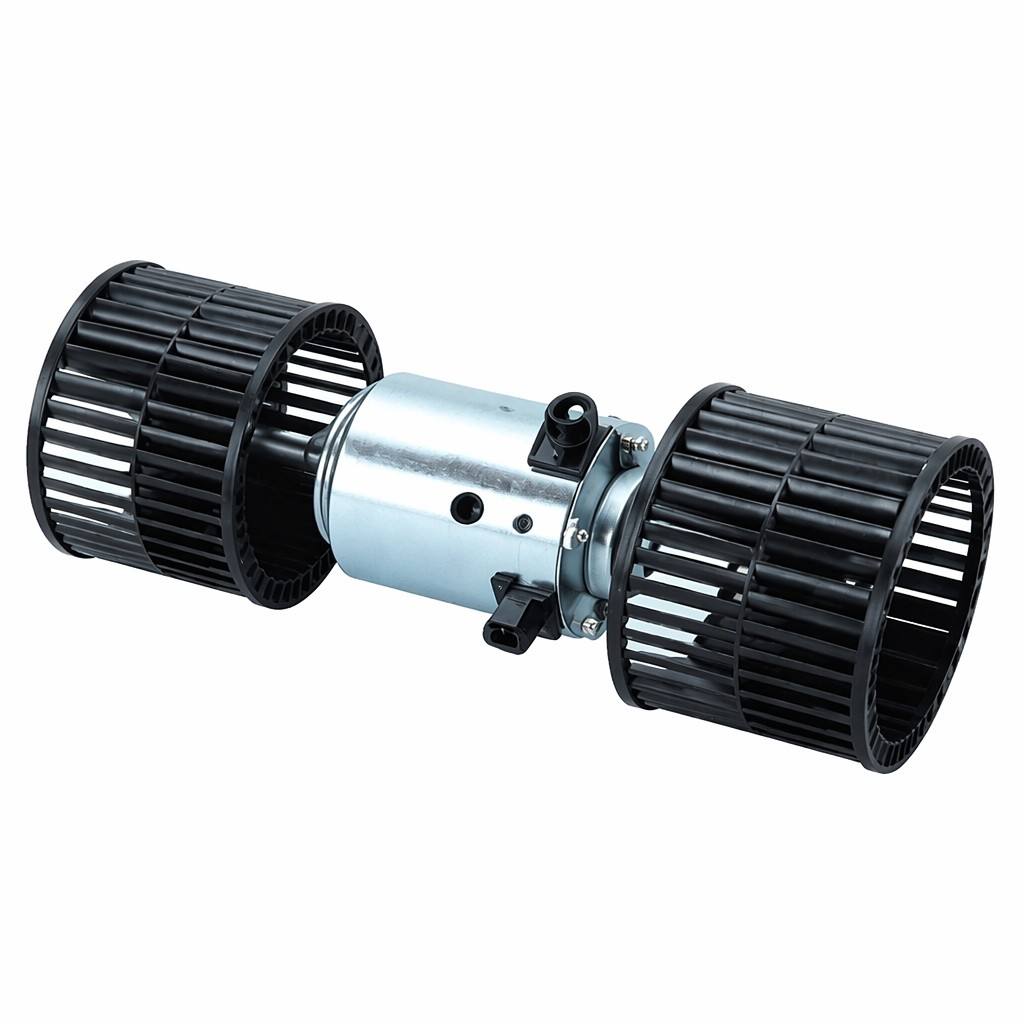 Dual Wheel Automotive AC Blower Motor Assembly, 12V/24V Car Heater Blower Fan with Housing & Control Switch, Heavy Duty Air Conditioning Blower for Trucks, Buses, Excavators, RVs & Agricultural Machinery, Quiet High Airflow HVAC Blower