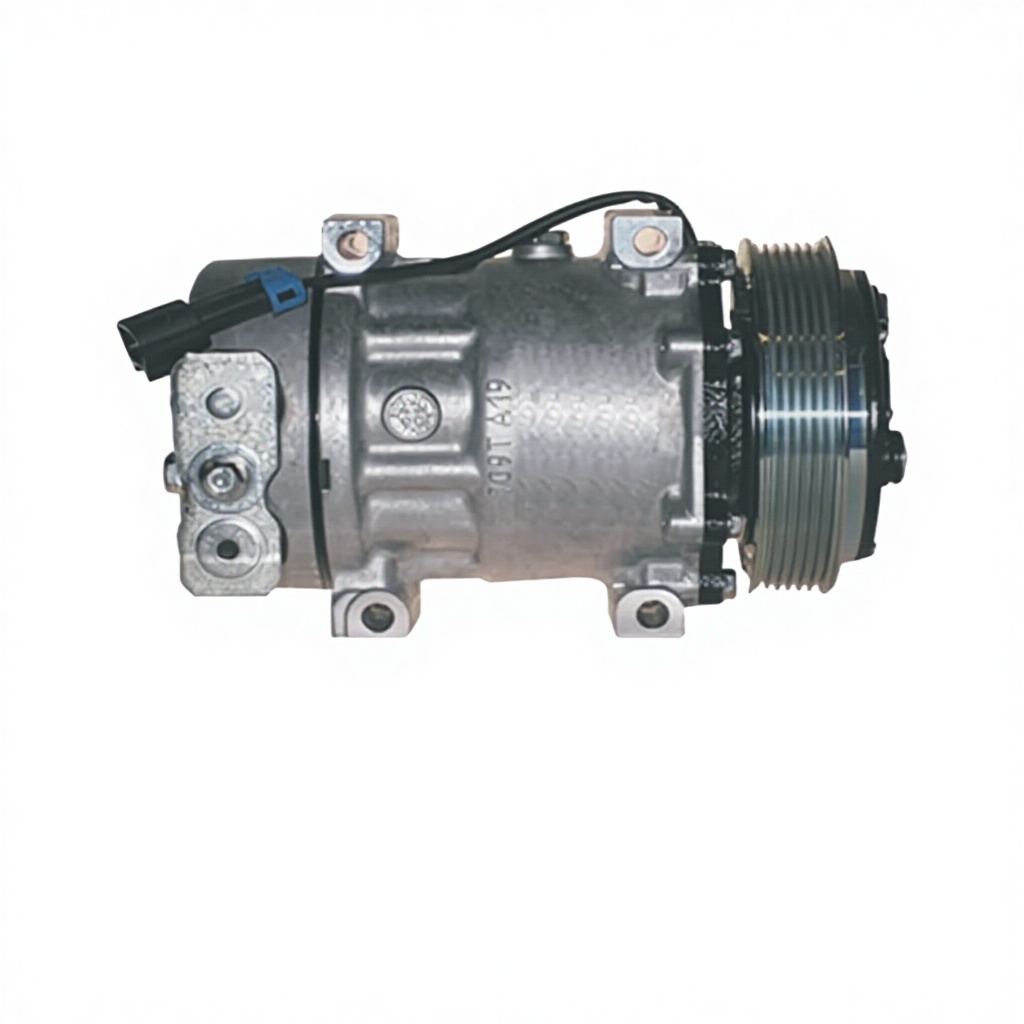 Universal Auto AC Compressor, Sanden Style Car Air Conditioning Compressor with Clutch, 12V/24V Automotive Air Con Pump Replacement for Cars