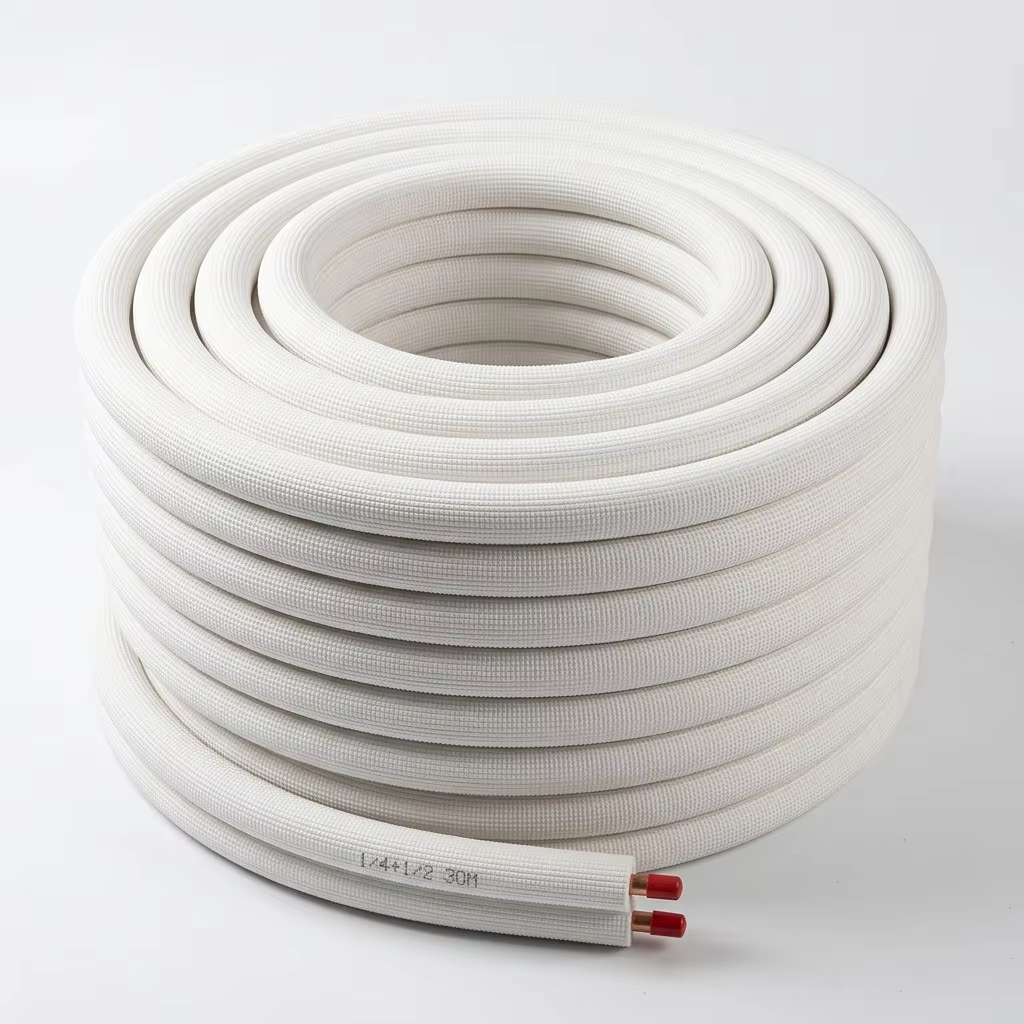 AC Insulated Copper Tube Pair Coil | 99.9% Pure Copper | Pre-Insulated Split AC Connecting Pipe