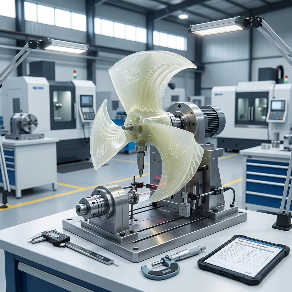 High-Efficiency Three-Blade Axial Fan Impeller — Fiberglass-Reinforced Composite, 600mm to 1000mm Diameter Range