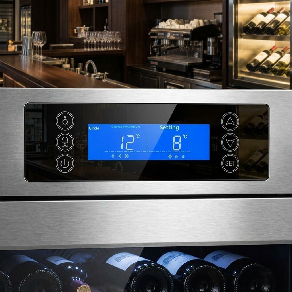 Digital Refrigeration Temperature Controller | Dual-Zone Blue LCD Display | Touch-Sensitive Smart Thermostat for Wine Coolers, Commercial Fridges & Cold Room Cabinets