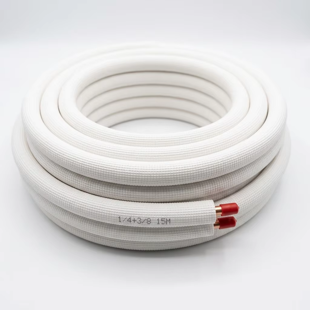 AC Insulated Copper Tube Pair Coil | 99.9% Pure Copper | Pre-Insulated Split AC Connecting Pipe
