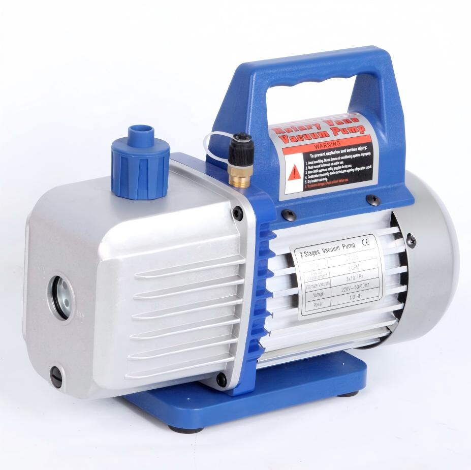 High Efficiency HVAC Vacuum Pump, Single & Double Stage Rotary Vane Vacuum Pump, Low Noise Air Conditioning Refrigerant Vacuum Pump for Refrigeration System Pumping and Degassing