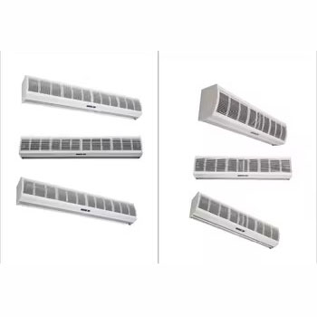 Low Noise Cross Flow Air Curtain, Energy Saving Uniform Air Barrier Machine with Remote Control, PTC Heating Optional for Commercial Shopping Mall Restaurant Office Door