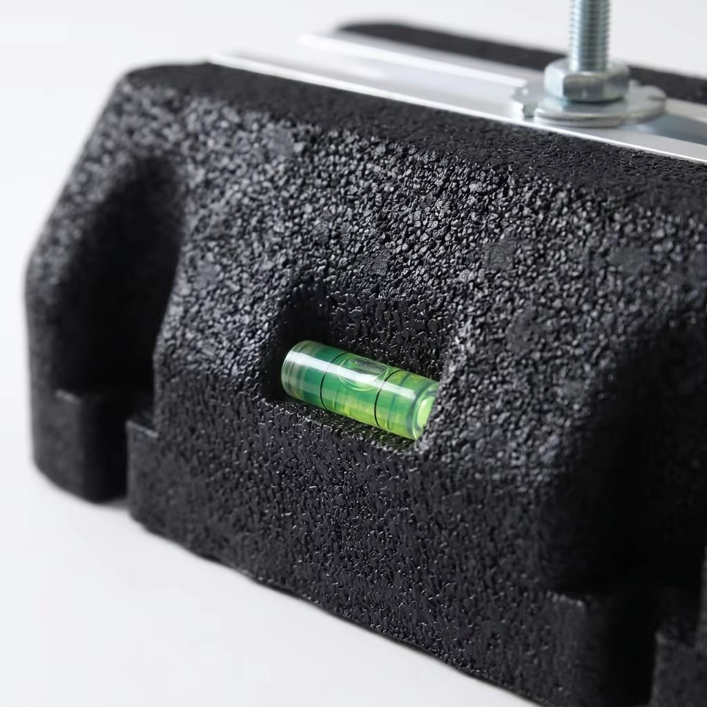 AC Condenser Rooftop Support Base | Anti-Vibration Recycled Rubber | Aluminum C-Channel Rail | Built-in Bubble Level