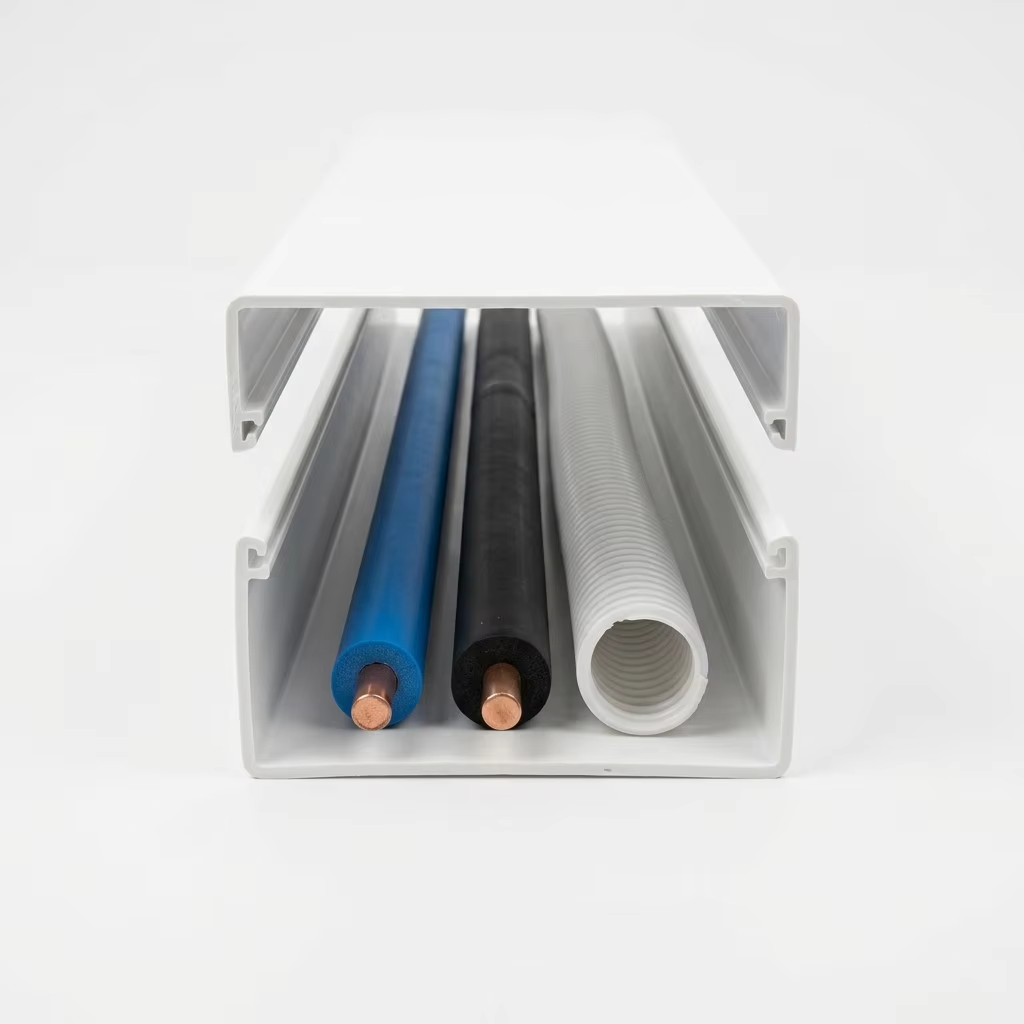 PVC AC Trunking Duct System | UV-Resistant | Conceal Copper Pipes, Drain Hose & Cables Neatly