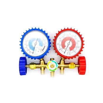 Precision Single Double Gauge Valve, Air Conditioner Refrigerant Control Valve, High Pressure Resistance Manual Shut-off Valve, HVAC Refrigeration Manifold Gauge Replacement Valve Parts