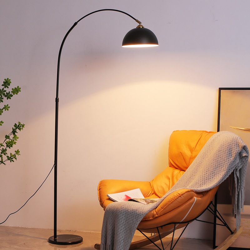 Adjustable Arc Iron Marble LED Floor Lamp for Living Room Sofa Decor