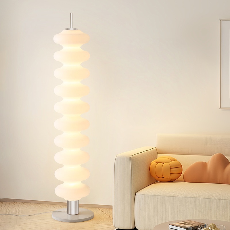 Wavy Stacked Aluminum Acrylic LED Floor Lamp for Living Room Bedroom Modern Deco