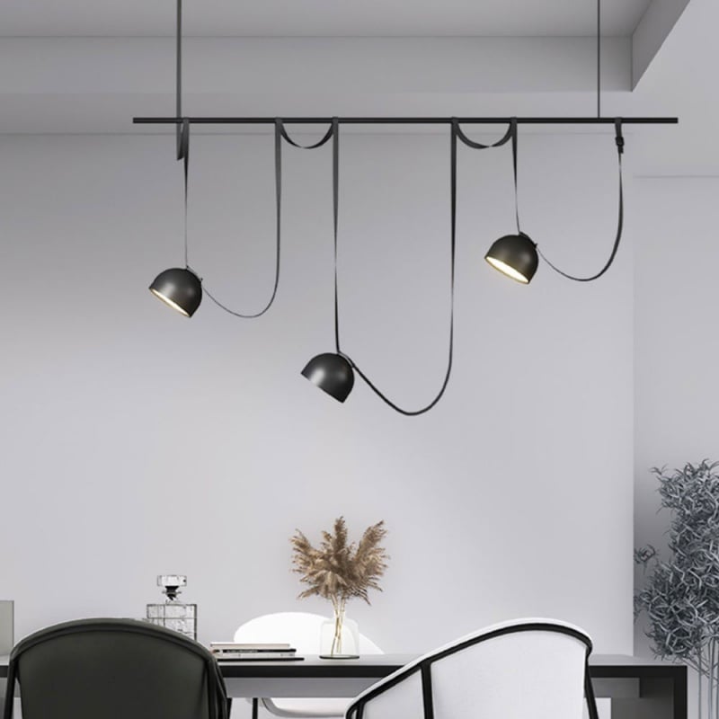Italian Designer Leather-Strap Pendant Light for Living Room Dining Room Bar