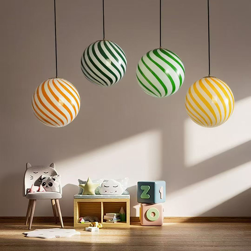 Italian Colored Striped Candy Glass Lampshade Decorative Pendant Light for Home