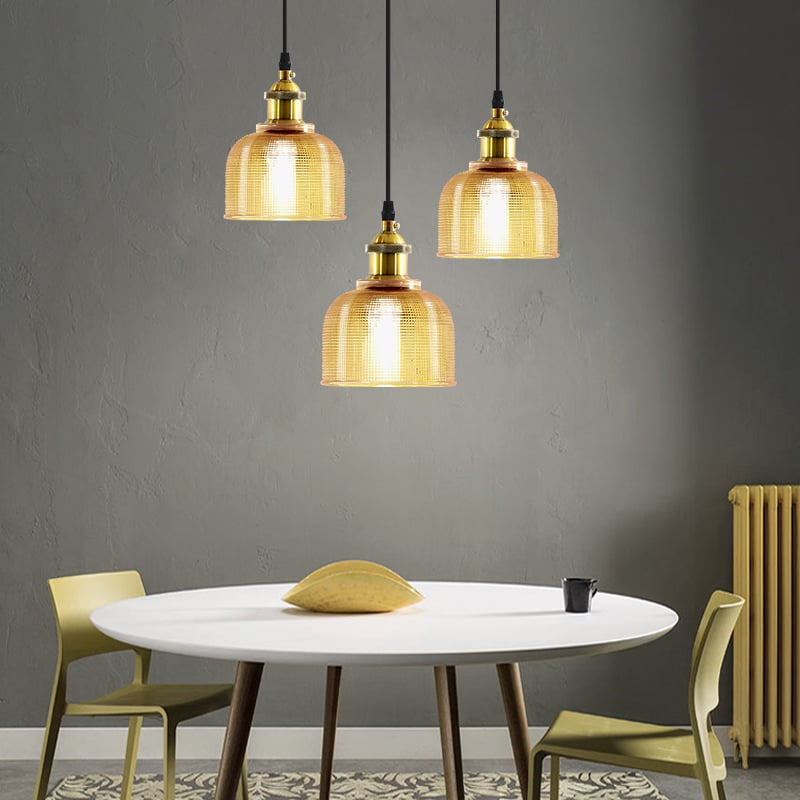 Vintage Stained Glass Pendant Light Fixtures Loft Decor Industrial Kitchen Hanging Lamps
