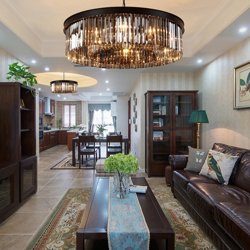 Luxury Villa Hotel Restaurant Round Chandelier Living Room Home Decor Crystal Chandelier