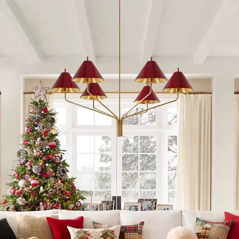 Nordic Modern Iron LED Chandelier American Style Rustic Vintage Villa French Retro Bedroom Living Room Creative Atmosphere Lam