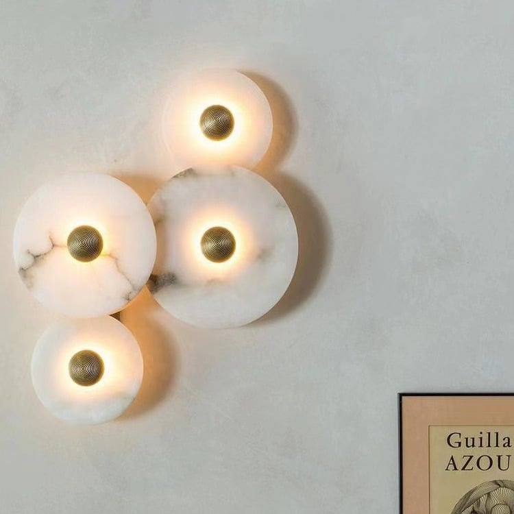 Luxury Natural Spanish Marble Wall Lamp for Hotel Bedroom Home Use TV Background