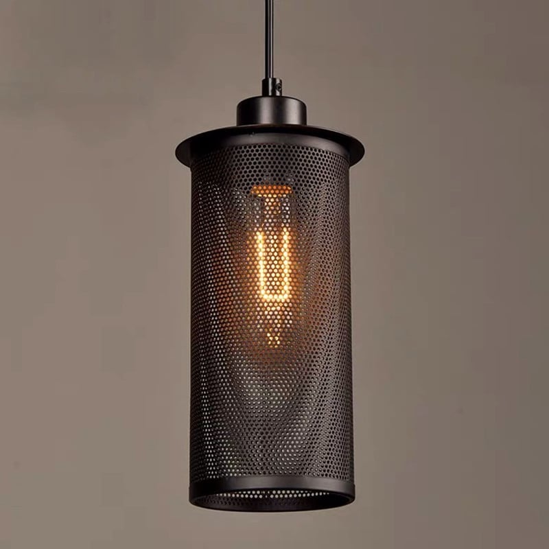 Vintage Iron Industrial Rustic Design Black Cage Light Fixture for Kitchen Island