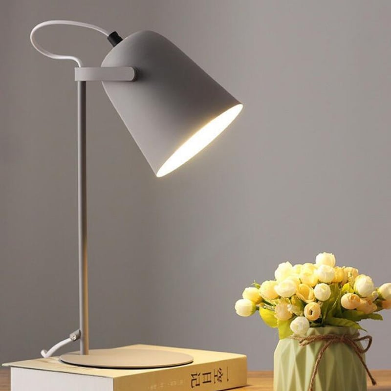 Ins Wind Macaron Color LED Desk Reading Plug in Bedhead Adjustable Desk Lamp