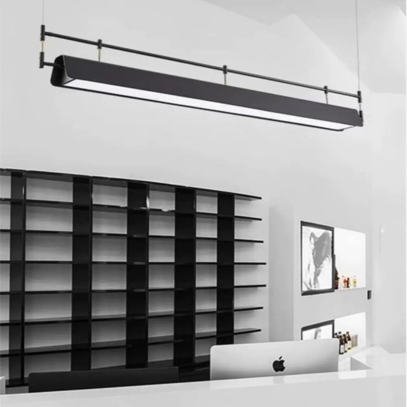Energy-saving Square Tube LED Office Light Ceiling-mounted Linear Hanging Lamp with Insect-proof Feature