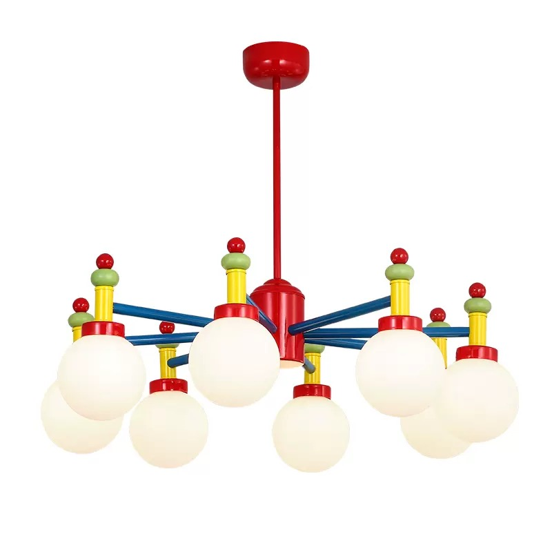 Vintage Memphis Color Chandelier for Boys’ Girls’ Bedroom Children's Room Ceiling Light