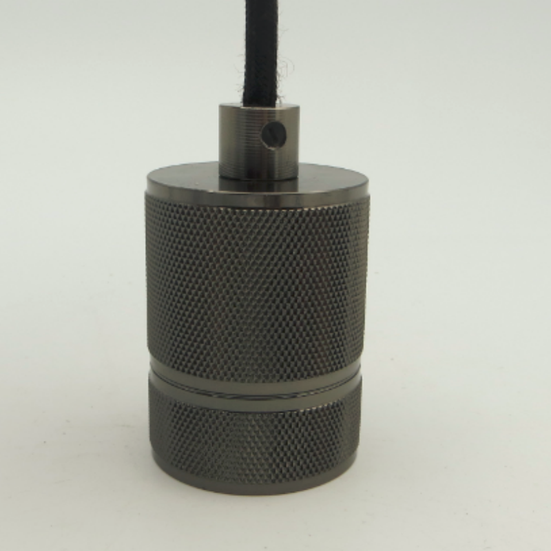 Knurled Aluminum E26/E27 Lamp Holder for Industrial Pendant Lighting