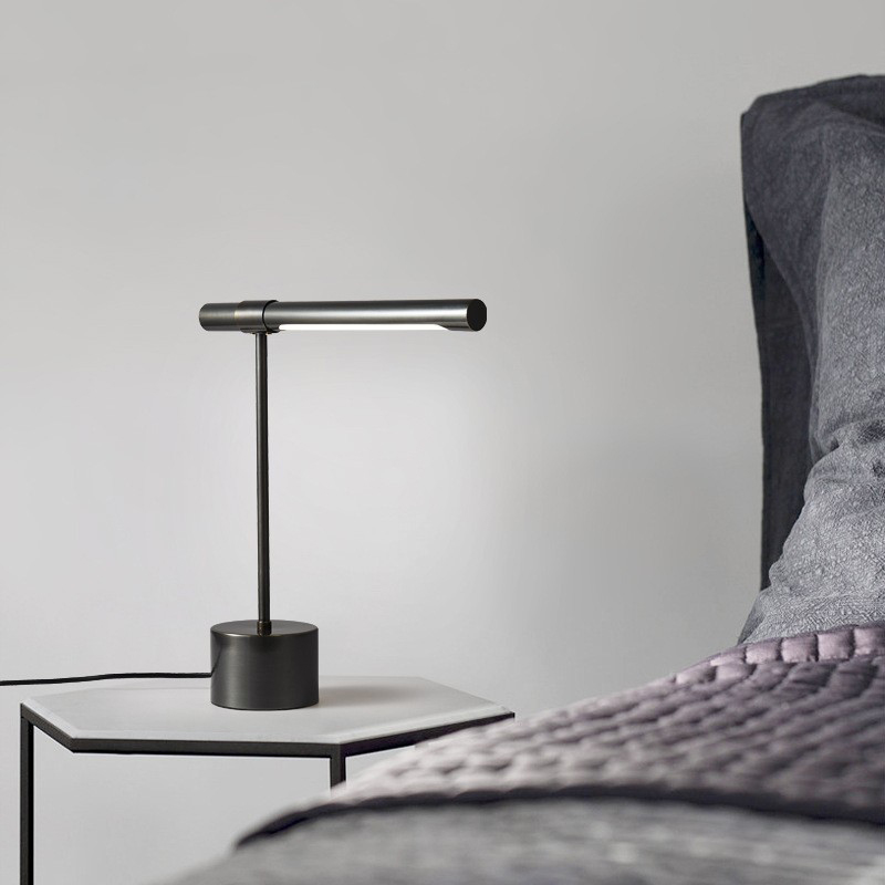 Light Luxury All Copper LED Metal Rotatable High-end Living Room Table Lamp