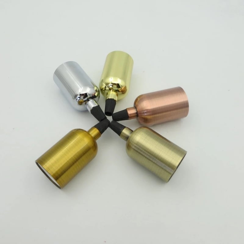 Modern Brushed Aluminum Lamp Holder Set Multi-Color for DIY Pendant Lighting