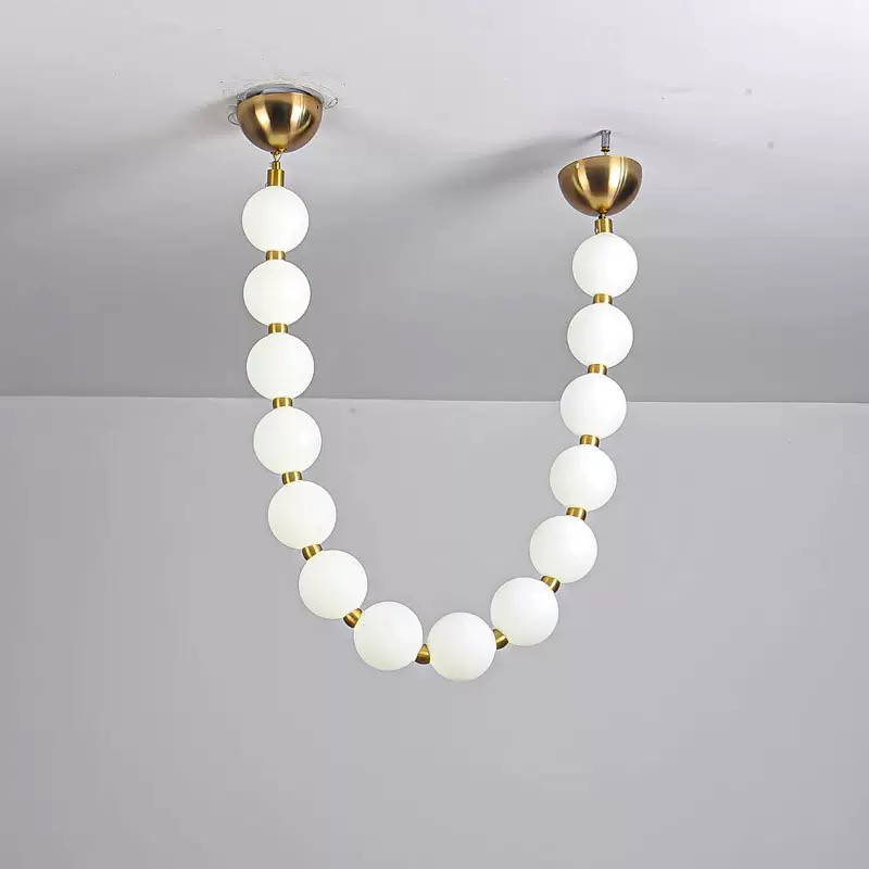 Modern LED Decorative Pendant Light Living Room Chandelier with Long Shape Home Decor Ceiling Hanging Lamp