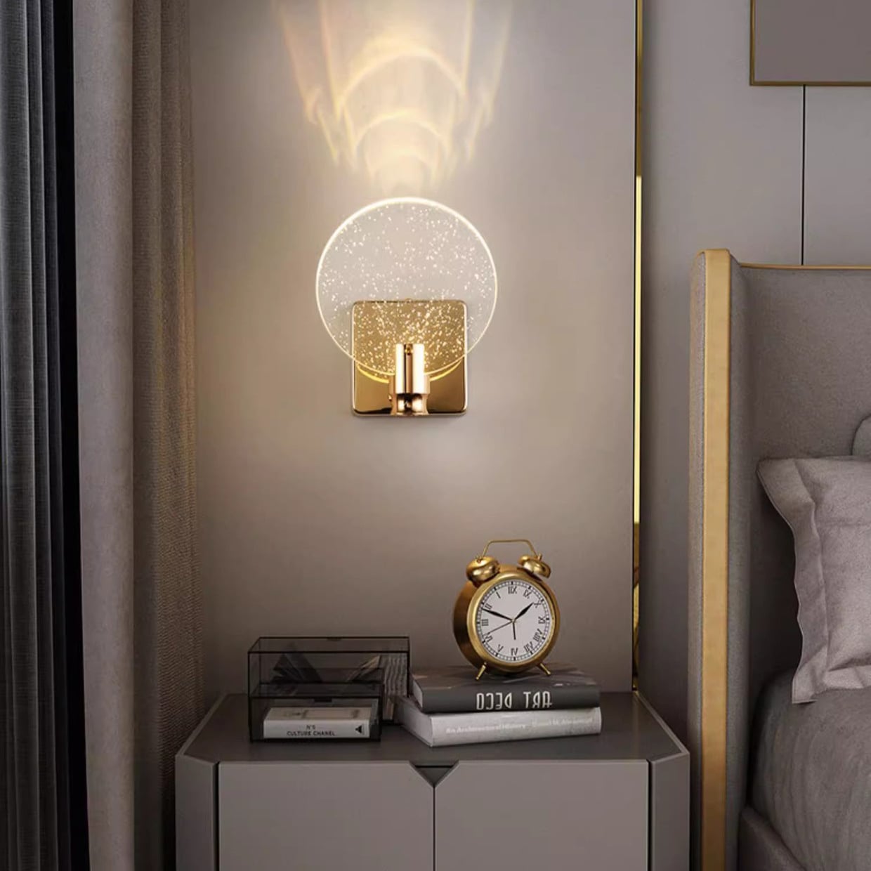 Creative Crystal Wall Lamp for Bedroom Living Room and Bathroom Simple Atmosphere Front Mirror Cabinet