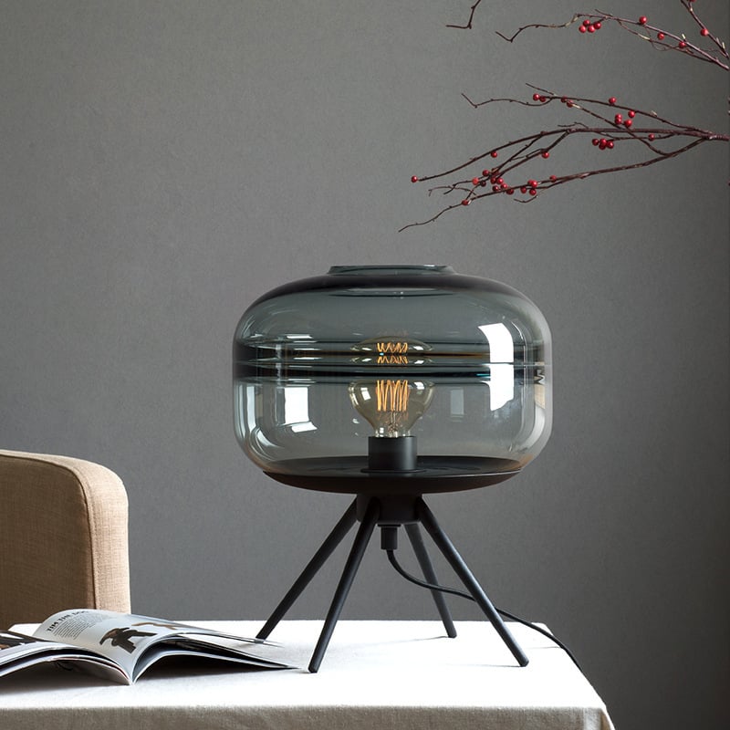 New Nordic Handmade Blown Glass Lampshade Four Corner Bracket Artistic Desk Lamp