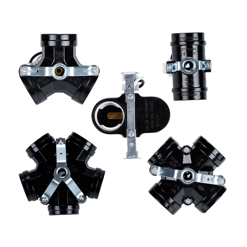 Black Bakelite Multi-Port Lamp Holder for DIY Multi-Bulb Lighting Fixtures